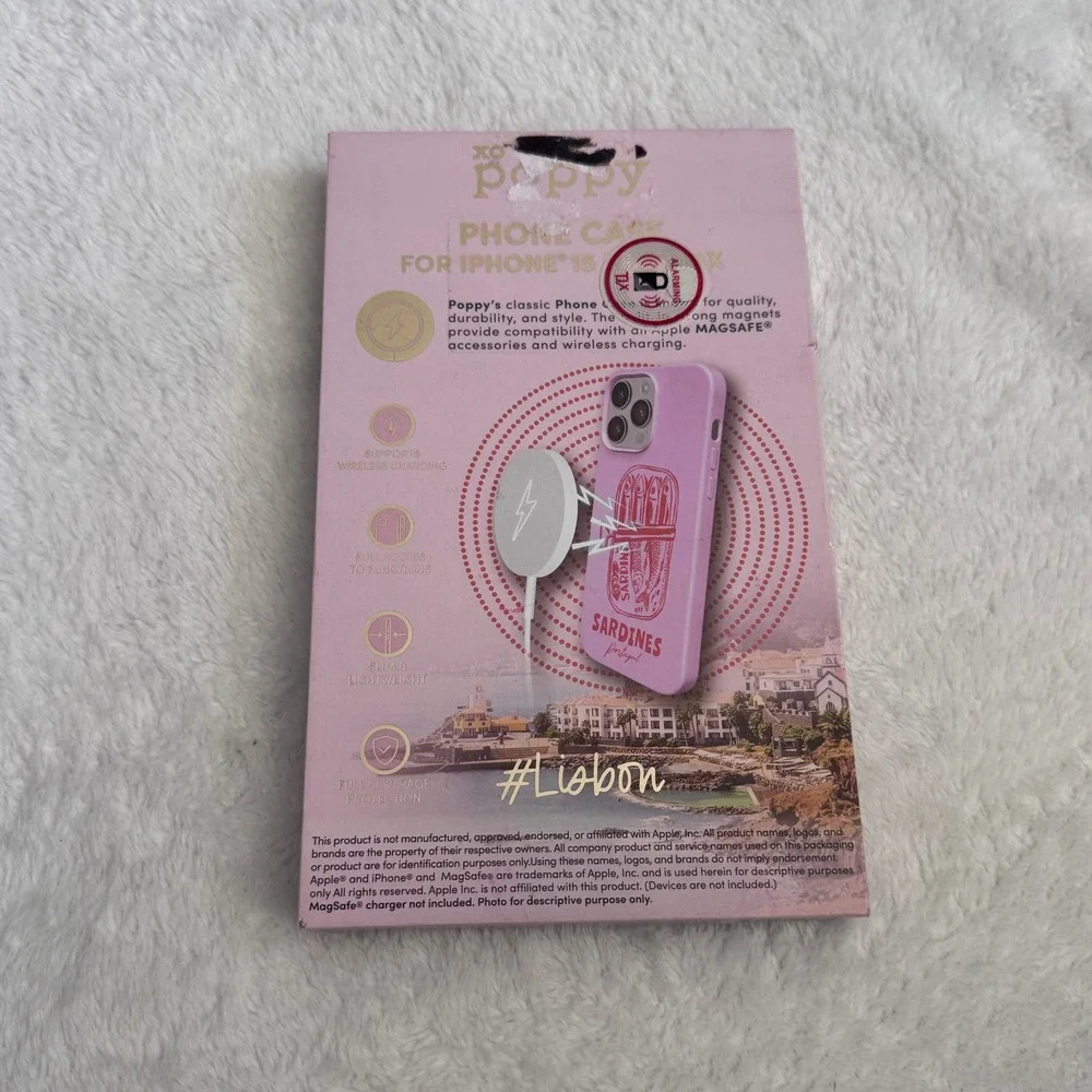 XO Poppy for iPhone 15 Pro Max MagSafe Case Sardines Portugal Pink‎ Lisbon Vacay